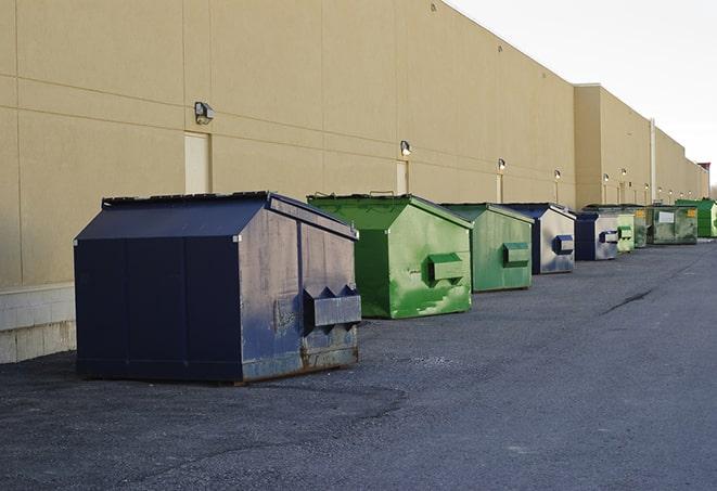 waste disposal bins at a construction zone in East Springfield